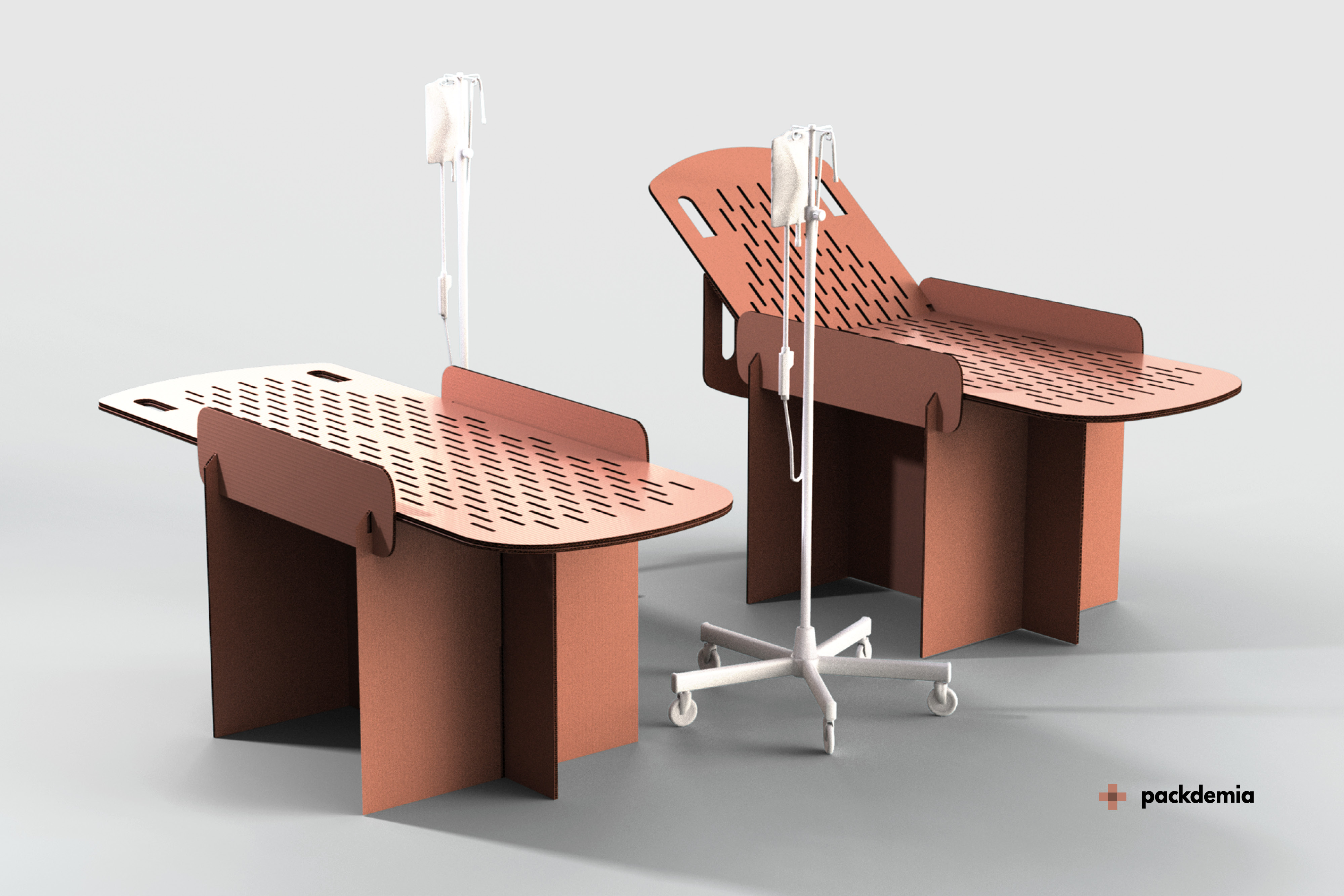 this sleek temporary hospital bed takes only 1 minute to assemble