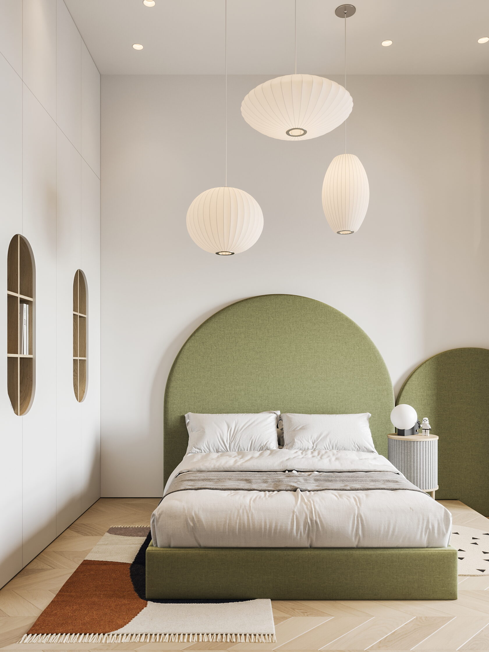 soft green hues arches and wood to infuse lively minimalism