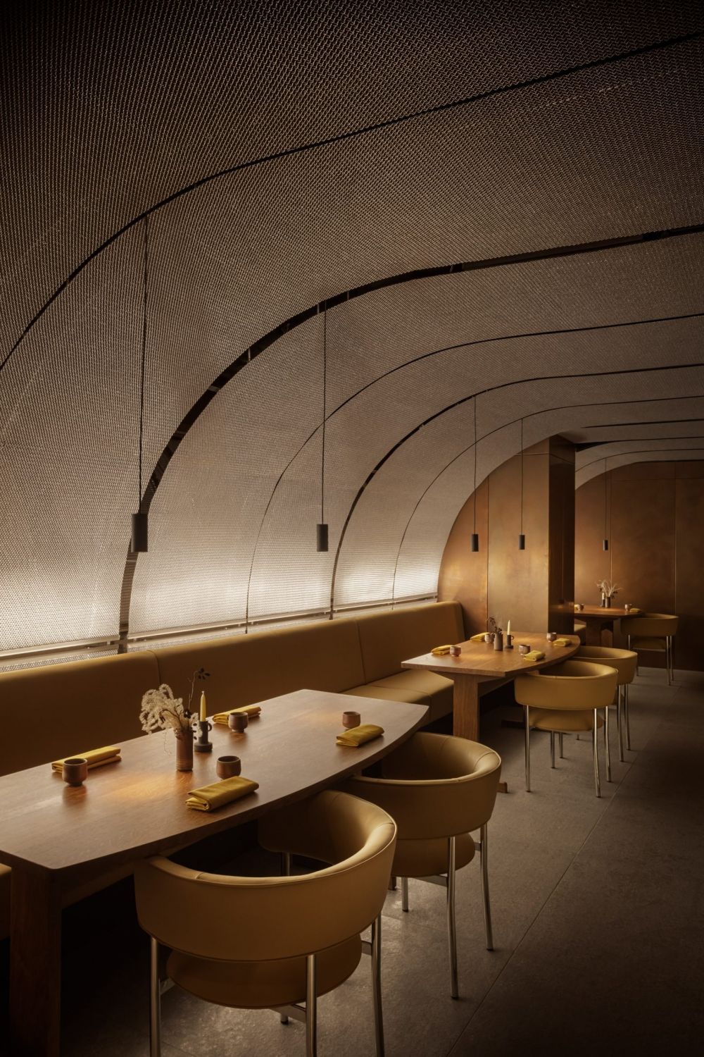 news: london's ikoyi restaurant utilizes copper walls and metal mesh ...