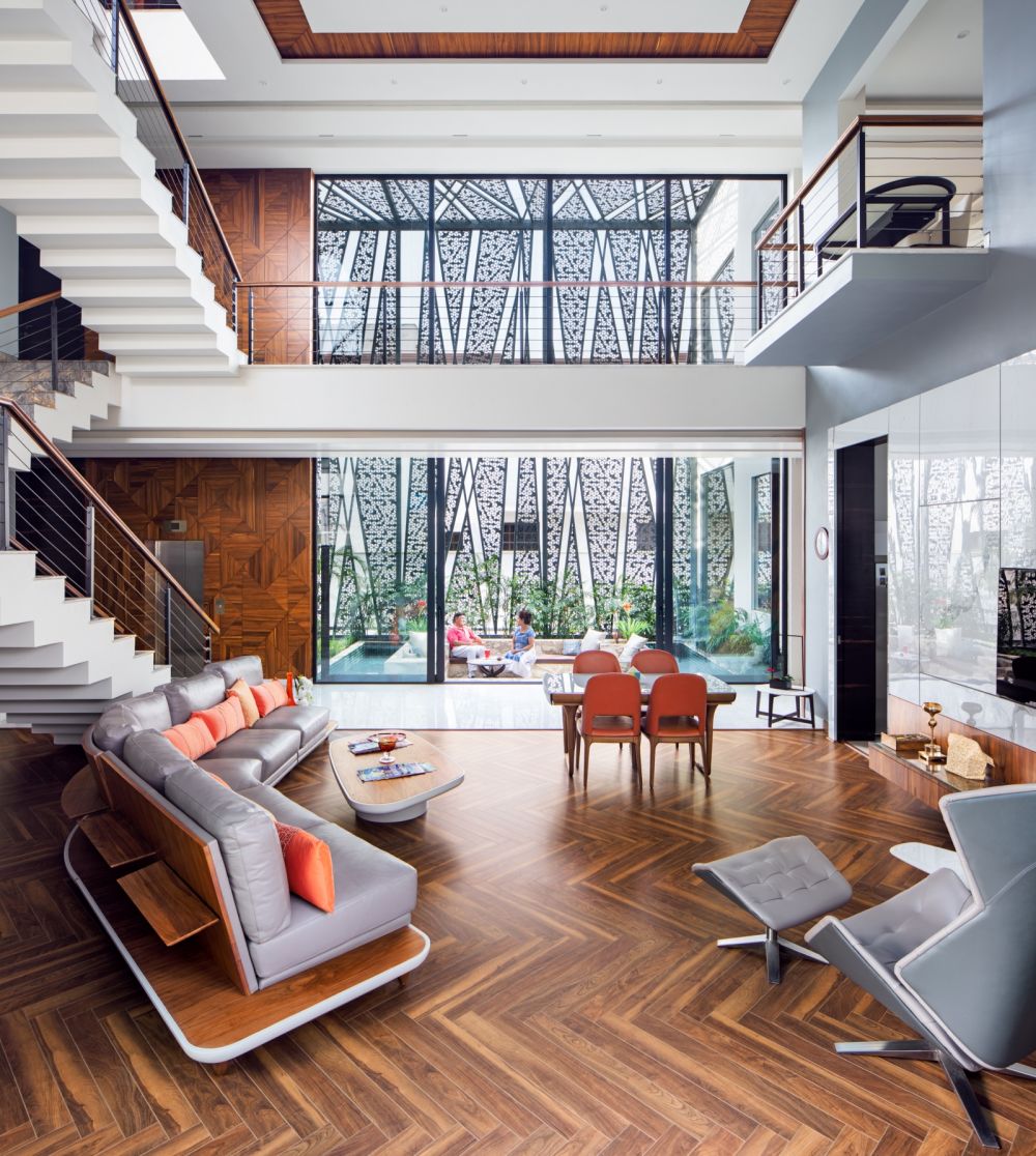 inside the zero energy cantilever house in ghaziabad: project by zed lab |  the design story