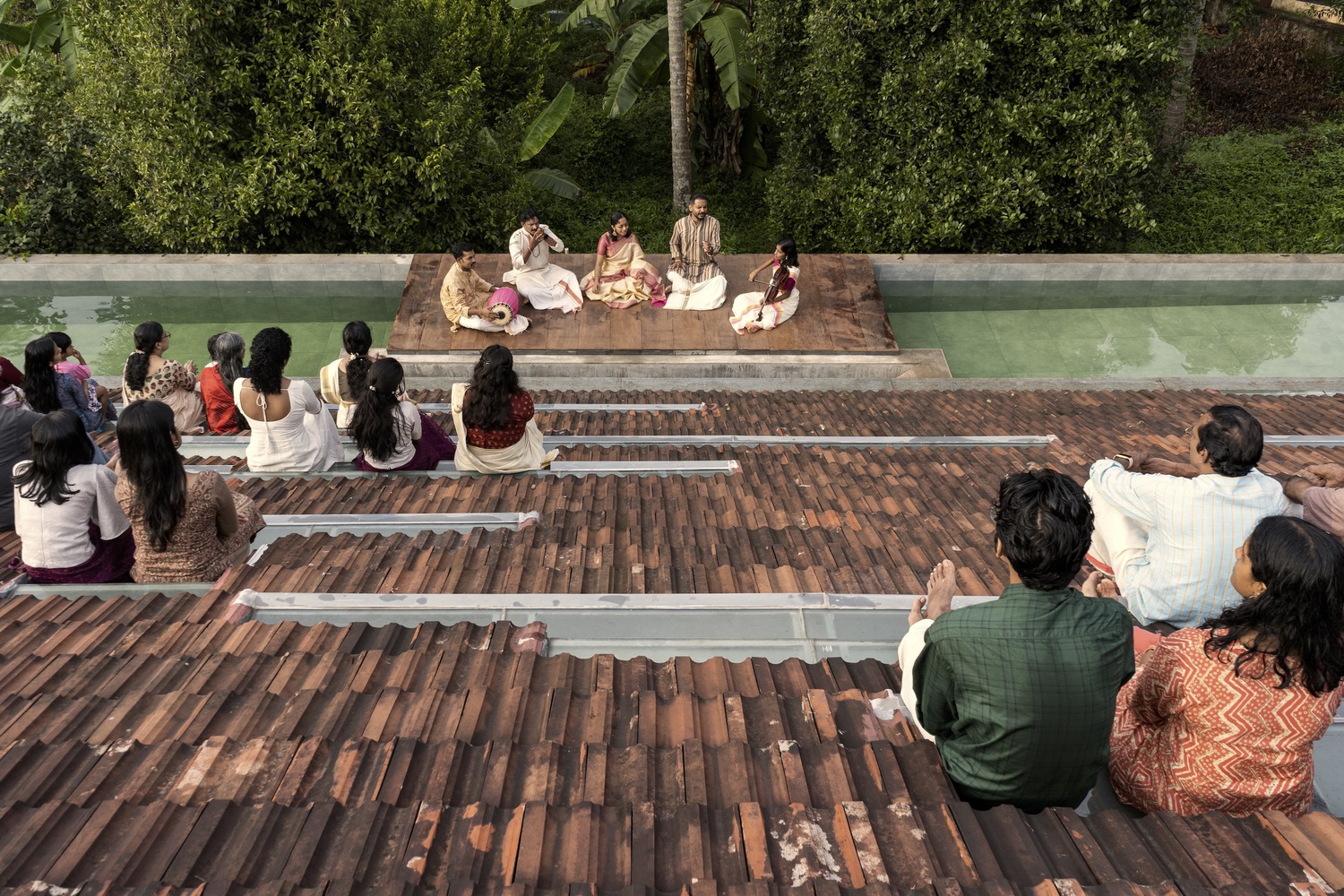 wallmakers crafts rooftop amphitheater seating at nisarga art hub