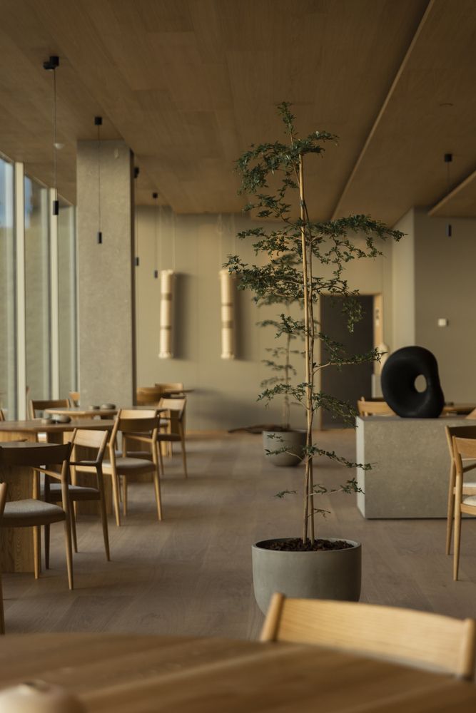 Äng restaurant resides inside a transparent glasshouse in open nature ...