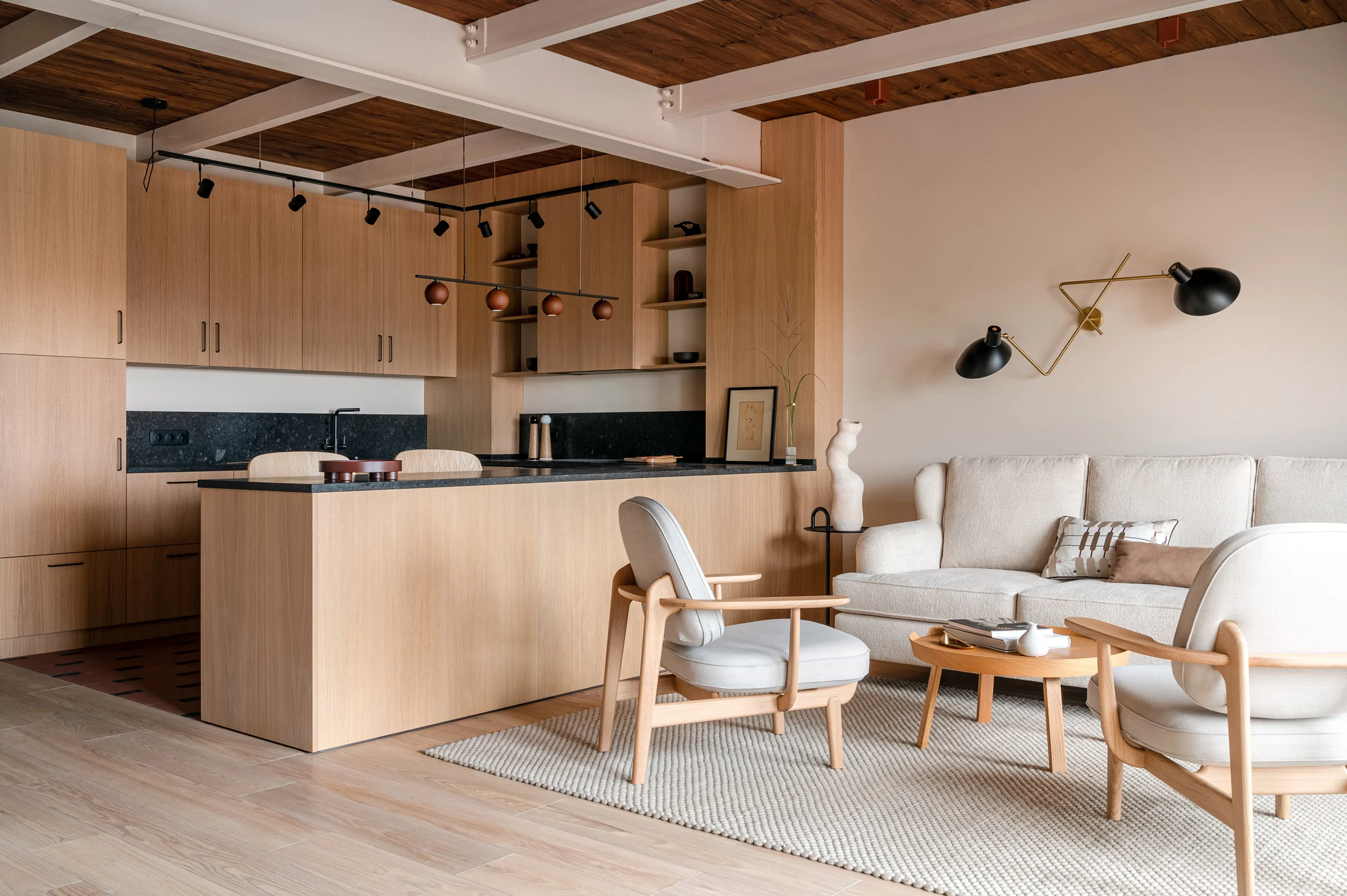 inside yana molodykh's all-wooden apartment in kyiv | the design story