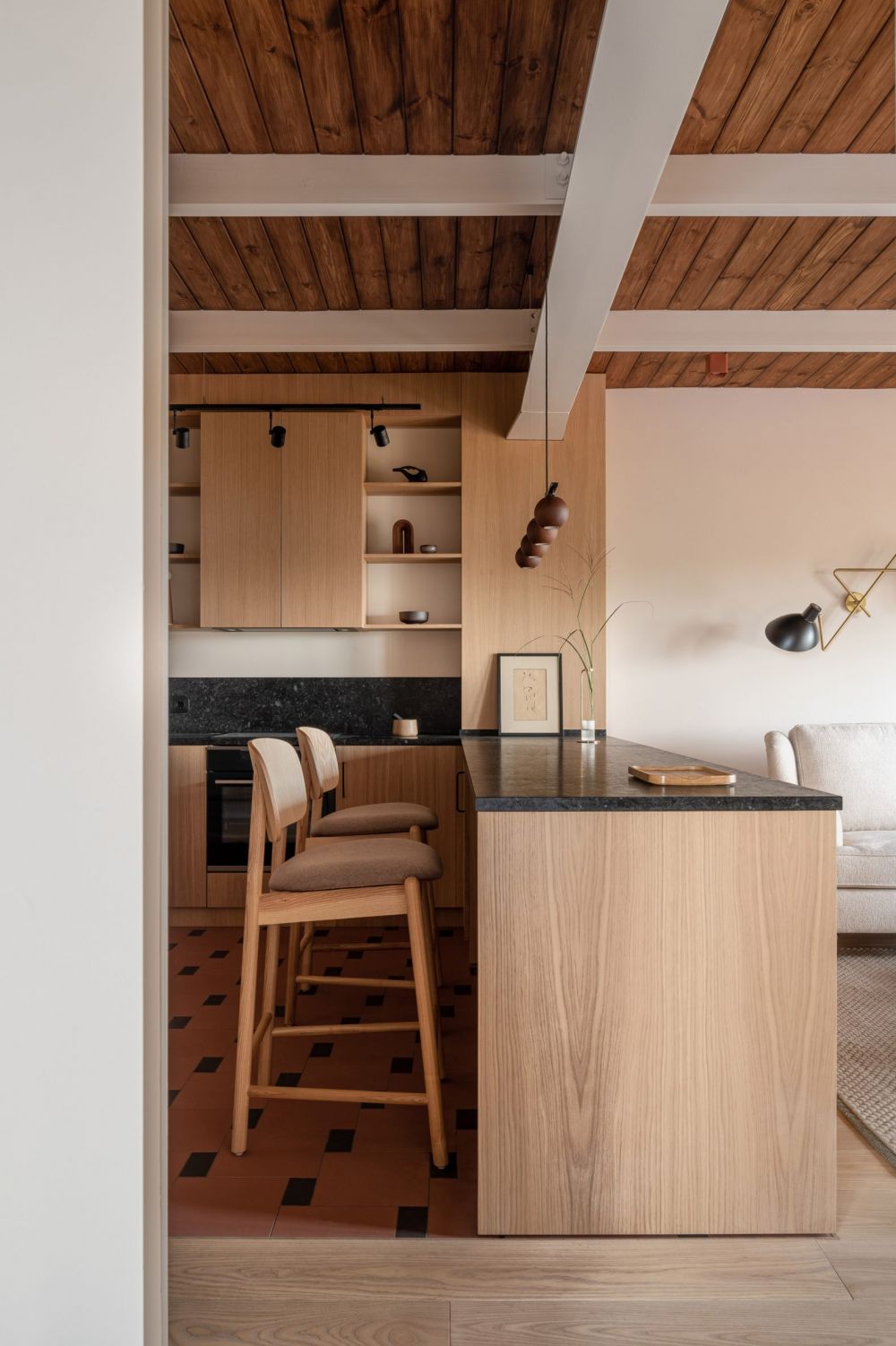 inside yana molodykh's all-wooden apartment in kyiv | the design story